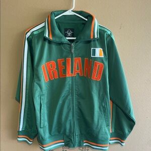 Ghast, Green Ireland embroidered Track/ warm up Jacket with Orange Accents